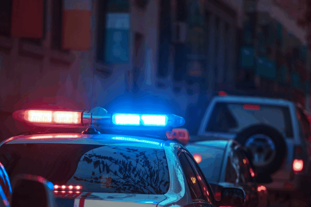 Washington police car after a Seattle pedestrian accident